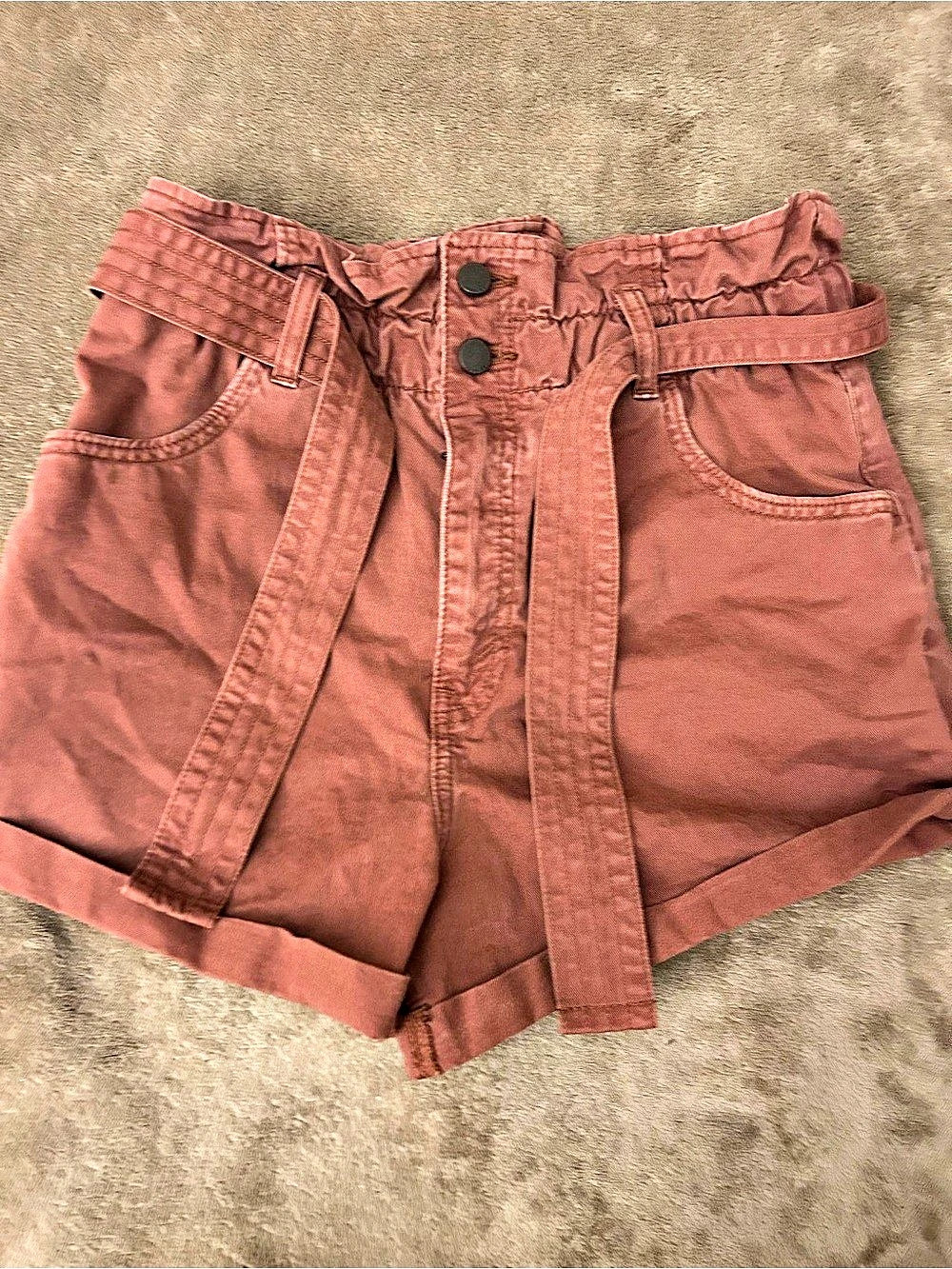 Abercrombie & Fitch High Waist Shorts in Pink Size Small